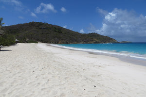 looking down Macaroni beach Mustique