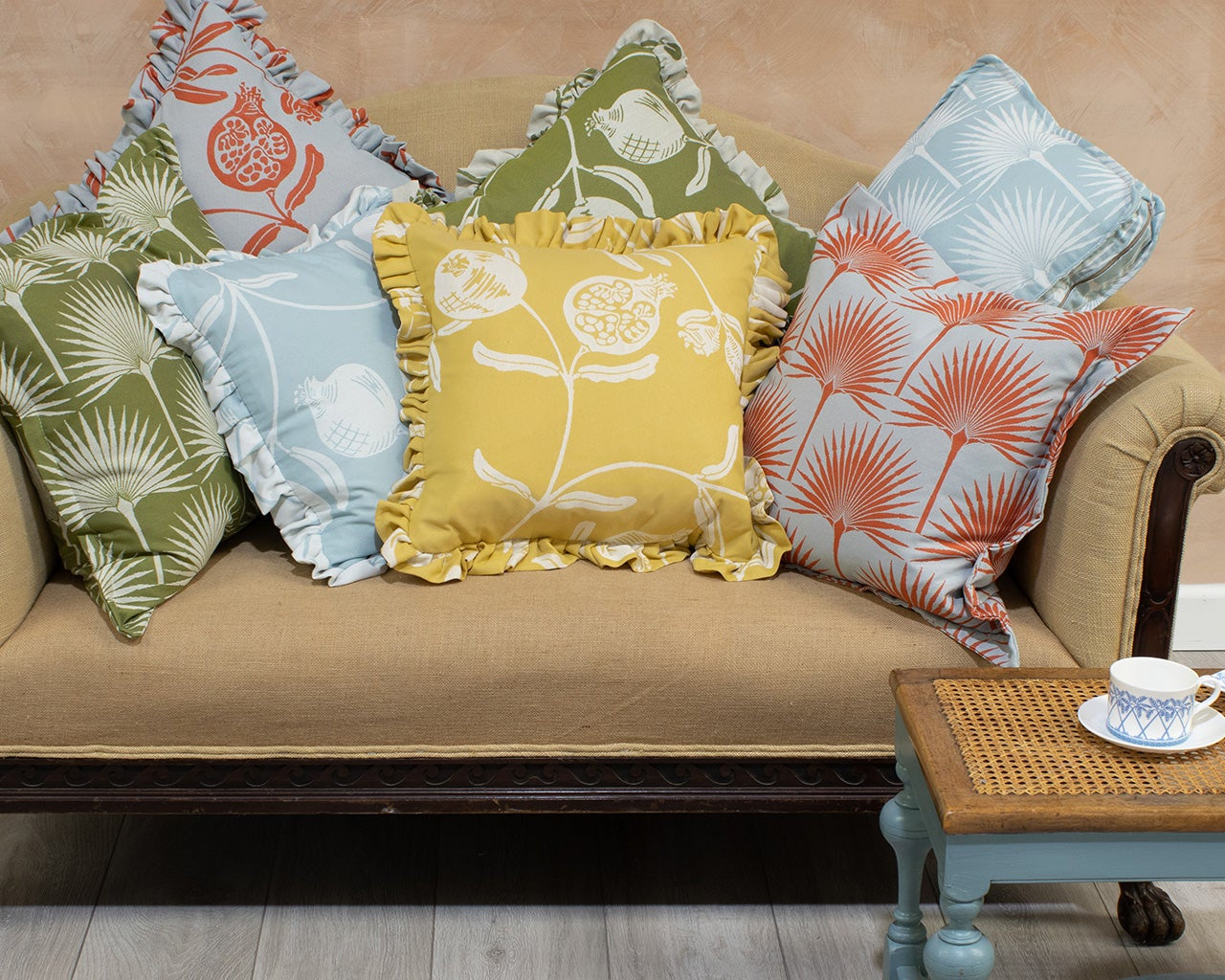 Furnishing fabric, tableware, bed linens, soft furnishings, ceramics, wallpaper and more by designer Lotty B