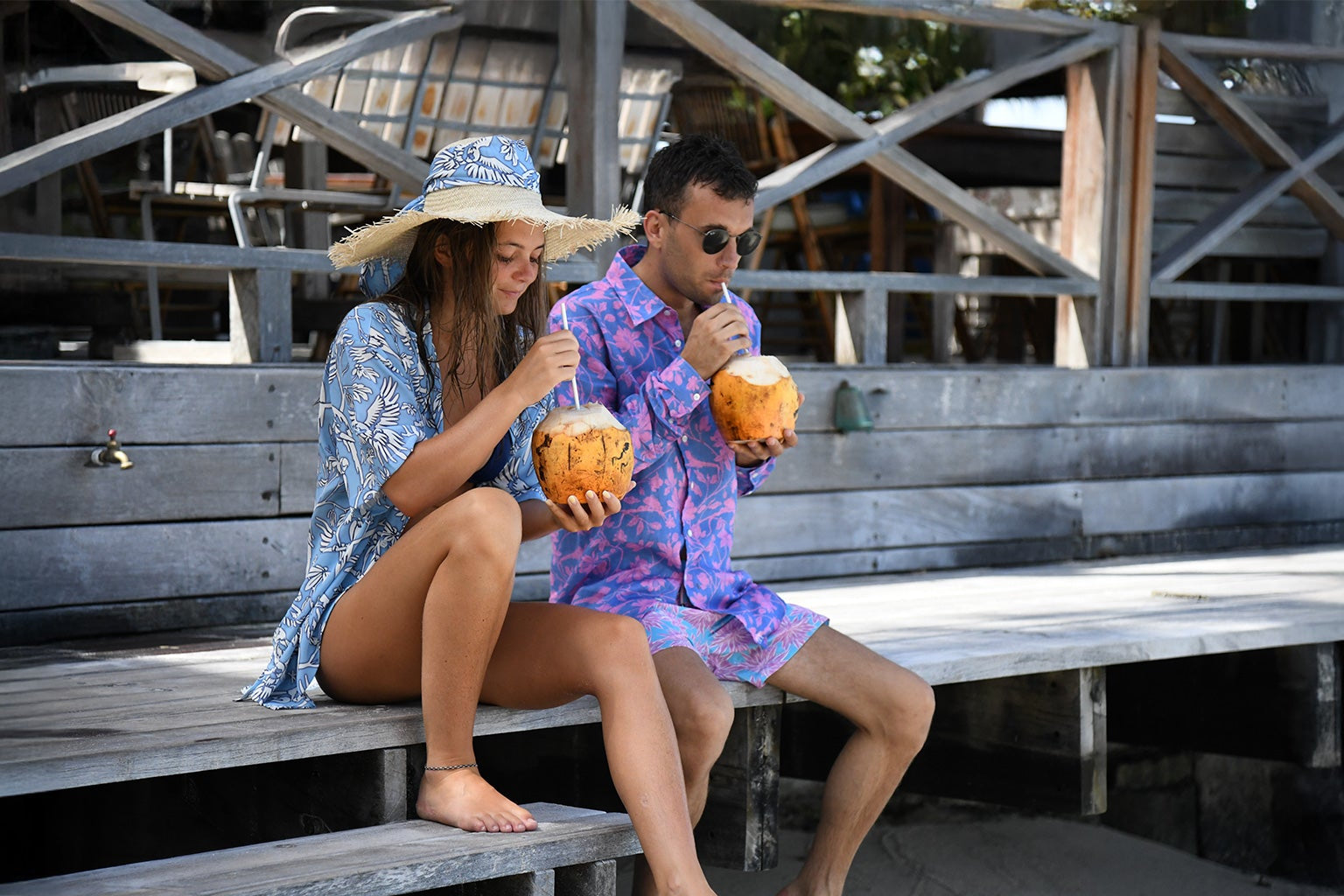 New In - Fine bone china tea service and a new colourway in Palms sage green. Resort 2026 with 3 new prints made in Portugal, Coral Stone, Agave, Iguana. Luxurious silks in Vincy Parrot