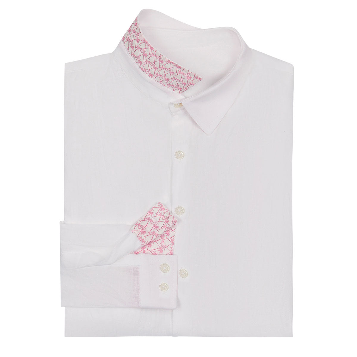 Children's pure white linen shirt by designer Lotty B for Pink House Mustique