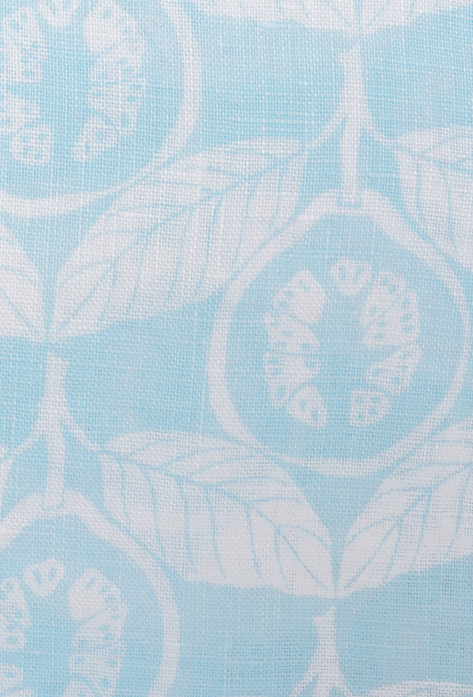 Linen Guava print in pale blue by Lotty B Mustique