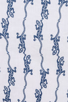 Linen Fabric: GECKO - NAVY designer Lotty B
