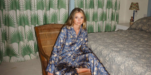 Limited edition luxury silk pyjamas handmade in the UK by British designer Lotty B Mustique