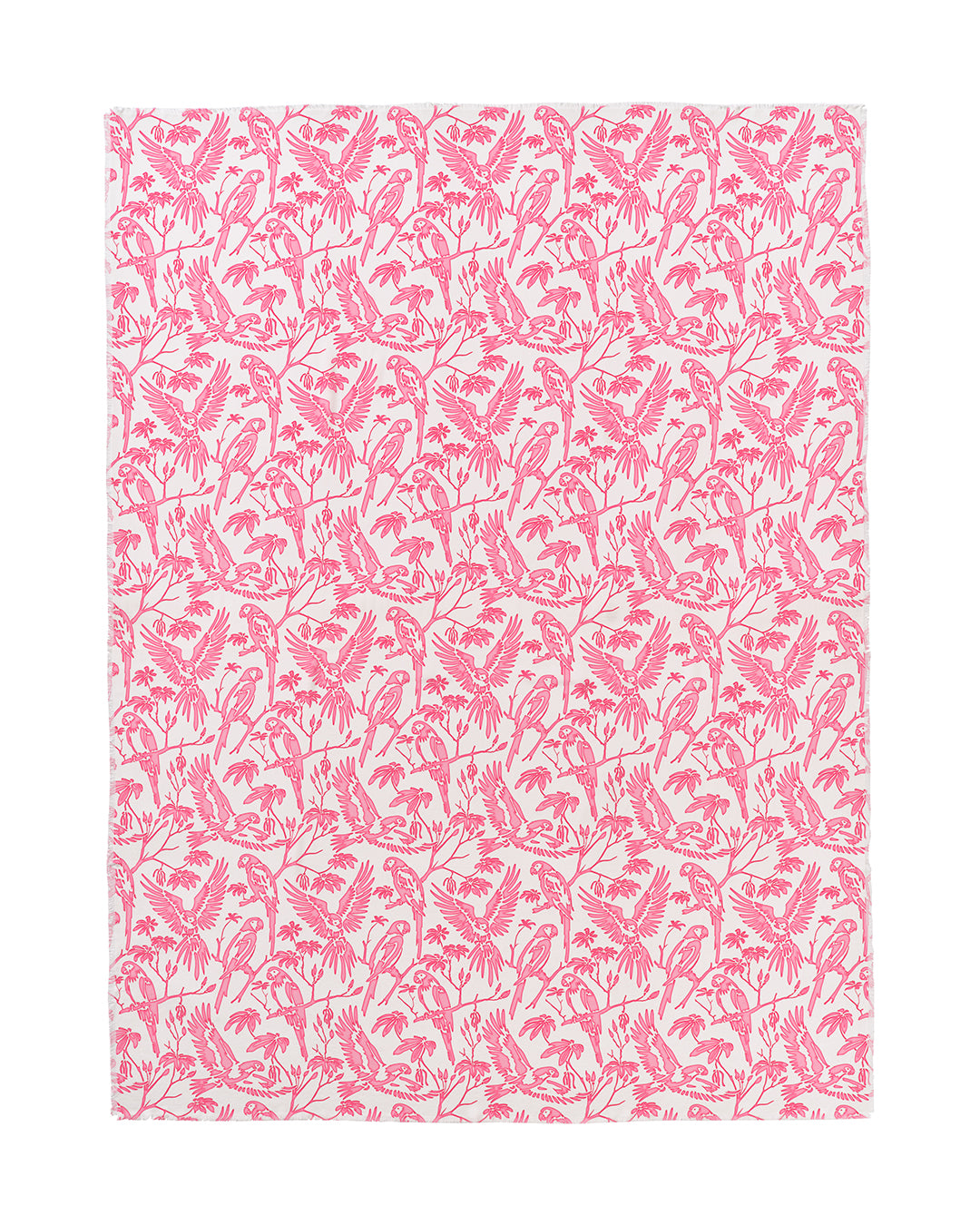 Pink House pure silk crepe-de-Chine sarong in Parrot Pink – luxury resortwear by Lotty B, perfect as a beach wrap or holiday cover-up.