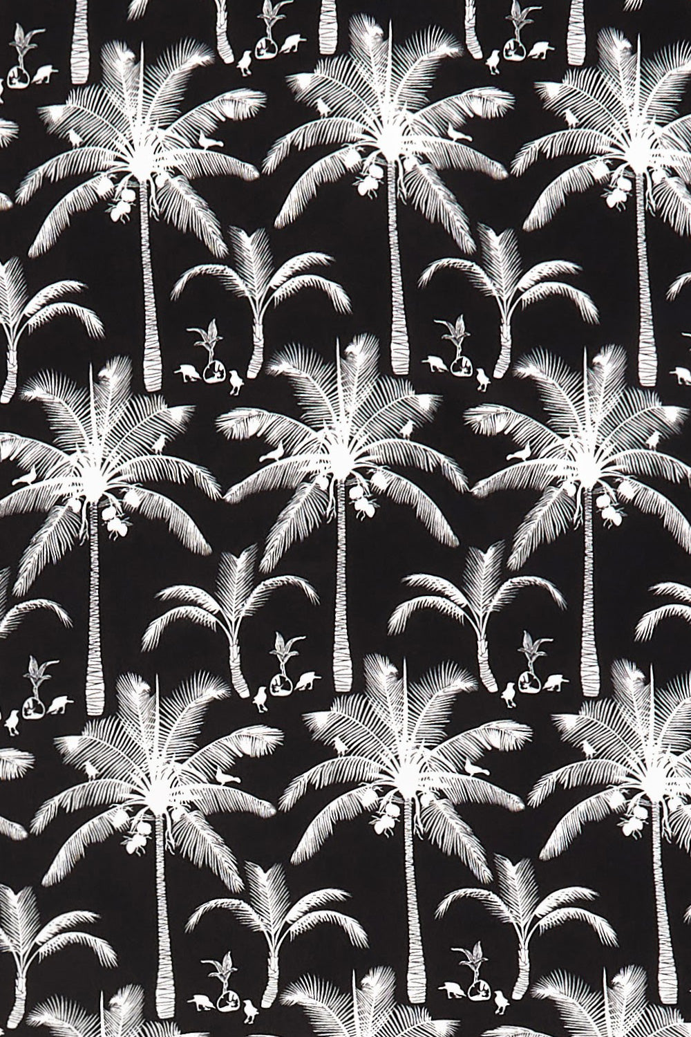 Pure silk black and white Plantation print by designer Lotty B Mustique