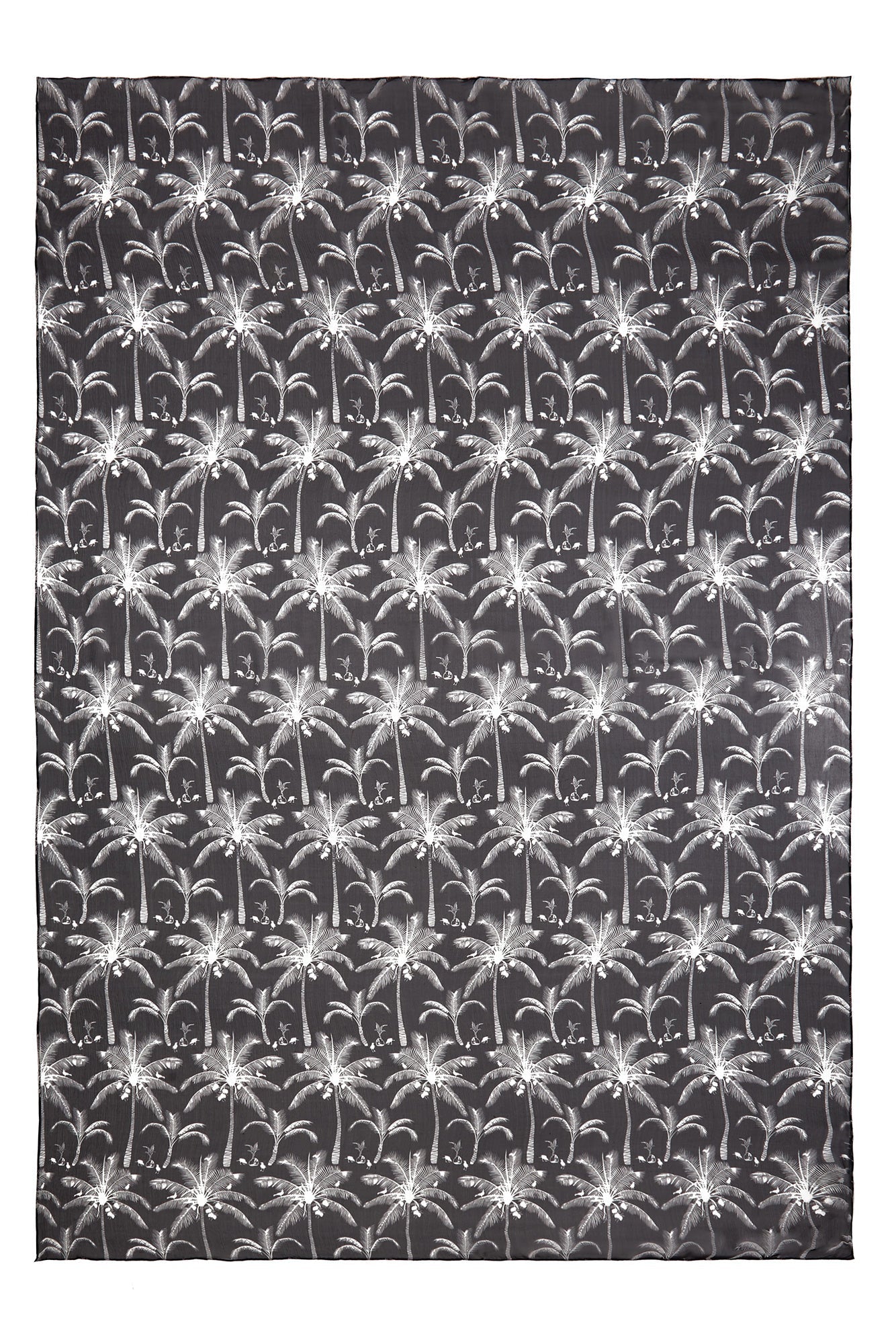 Pure chiffon silk sarong in black and white Plantation print by designer Lotty B Mustique