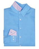 Men's pure linen shirt in French Blue by Pink House Mustique