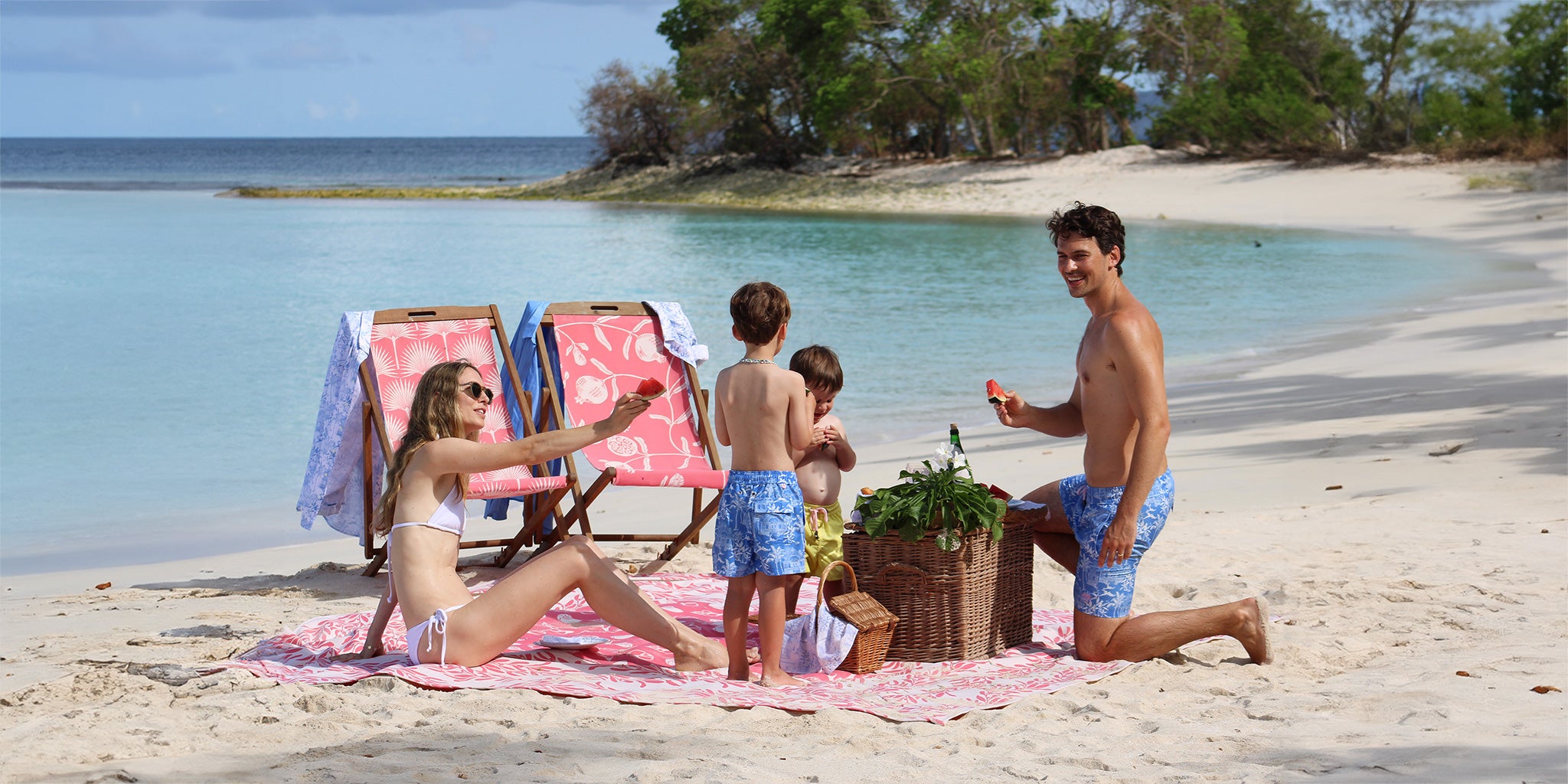 Multi-generational wardrobe for island vacation lifestyle by Pink House