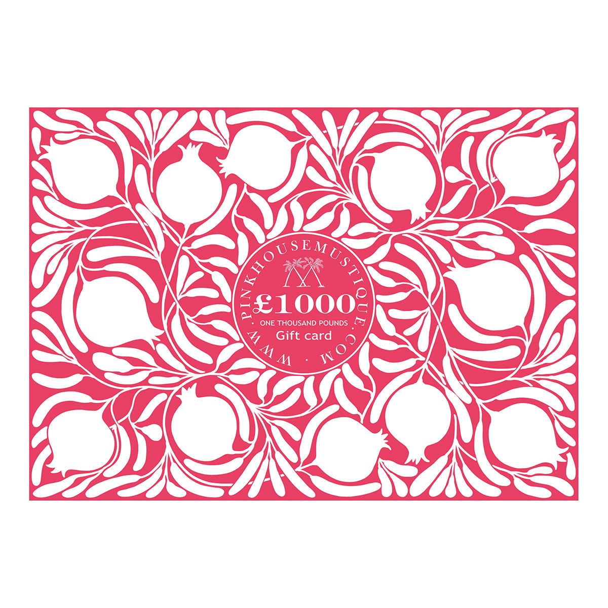 Send a Pink House Mustique gift card to the value of £1000