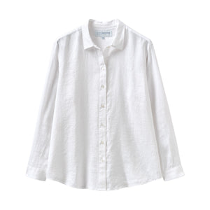 Women's Anastasia Shirt in classic pure white linen