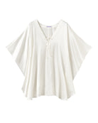 Pure charmeuse silk short kaftan in classic white by designer Lotty B