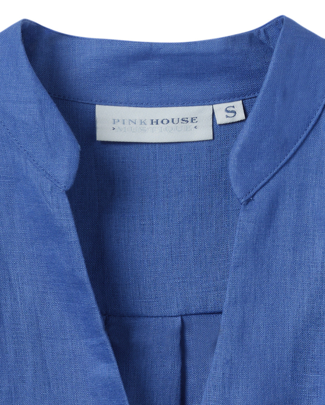 Dazzling Blue linen tunic dress with soft tailoring – perfect for travel or casual wear