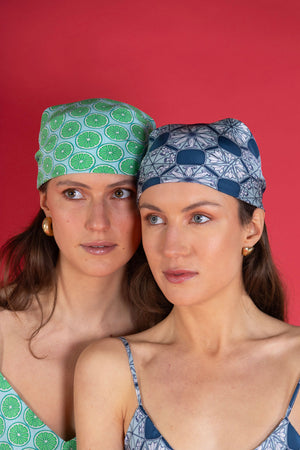two women with matching bandanas