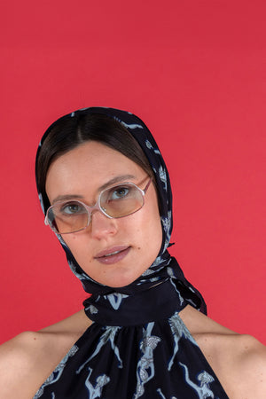 woman with head scarf on