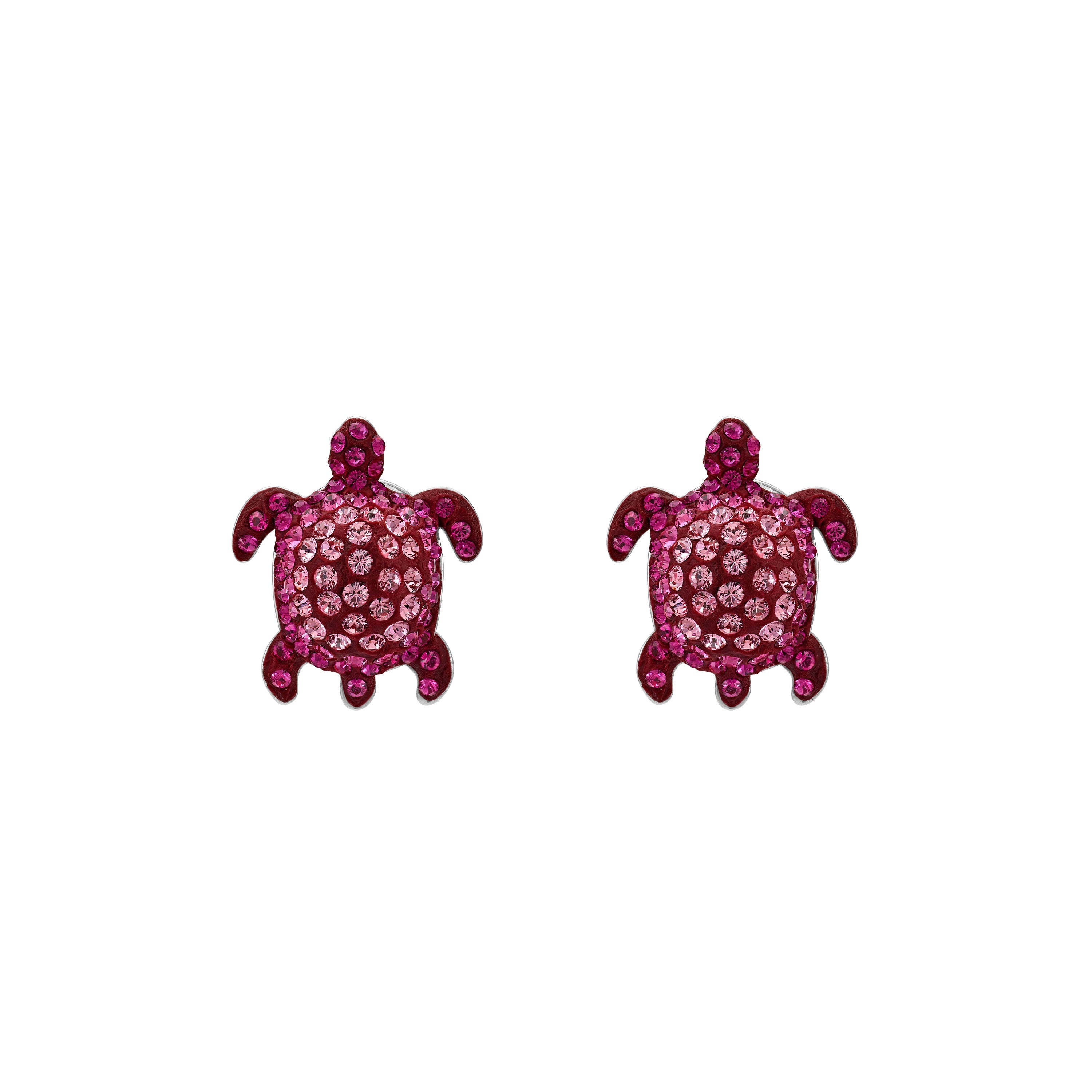 Stud Earrings : MUSTIQUE SEA LIFE TURTLE - PINK designed by Catherine Prevost in collaboration with Atelier Swarovski is in aid of the St. Vincent & the Grenadines Environment Fund.