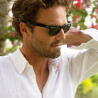 Luxury fashion mens white linen shirt