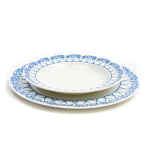 Fine Bone China Dinner Service :PALMS - AZURE BLUE - 24 piece