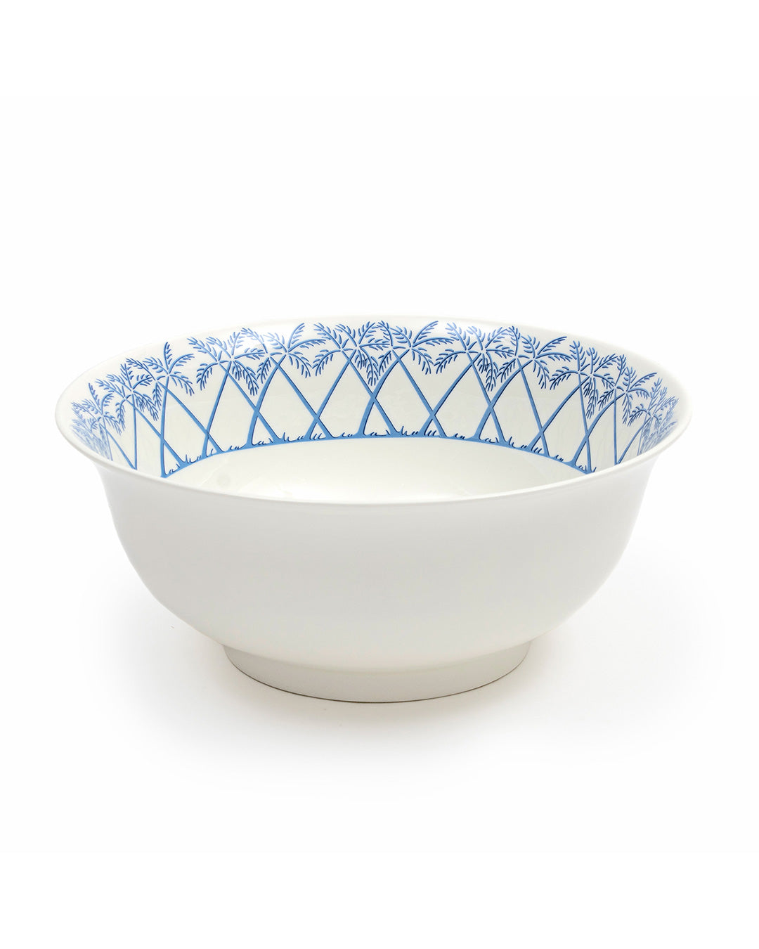 Fine bone china large serving bowl in blue Palms design by Lotty B