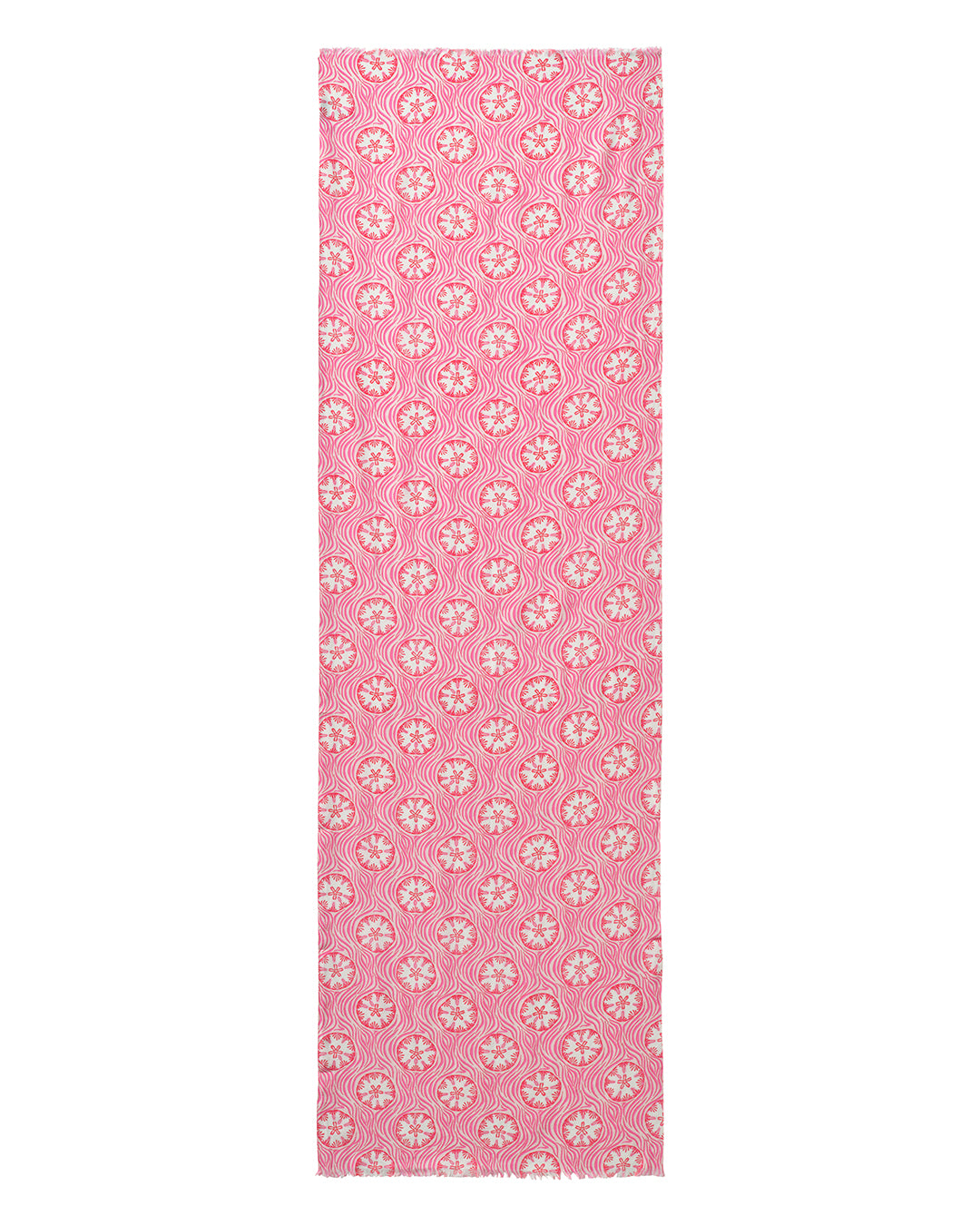 Long silk scarf in Sand Dollar coral pink crepe de Chine by resortwear designer Lotty B for Pink House