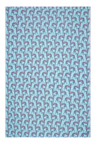 Luxury frayed edge silk pareo in Lurcher dog aubergine & pale blue print by designer Lotty B Mustique