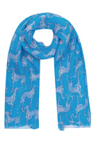 Chiffon silk sarong scarf in Lurcher green & blue print by designer Lotty B Mustique