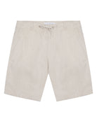 Mens pure linen casual shorts in natural beige by Pink House
