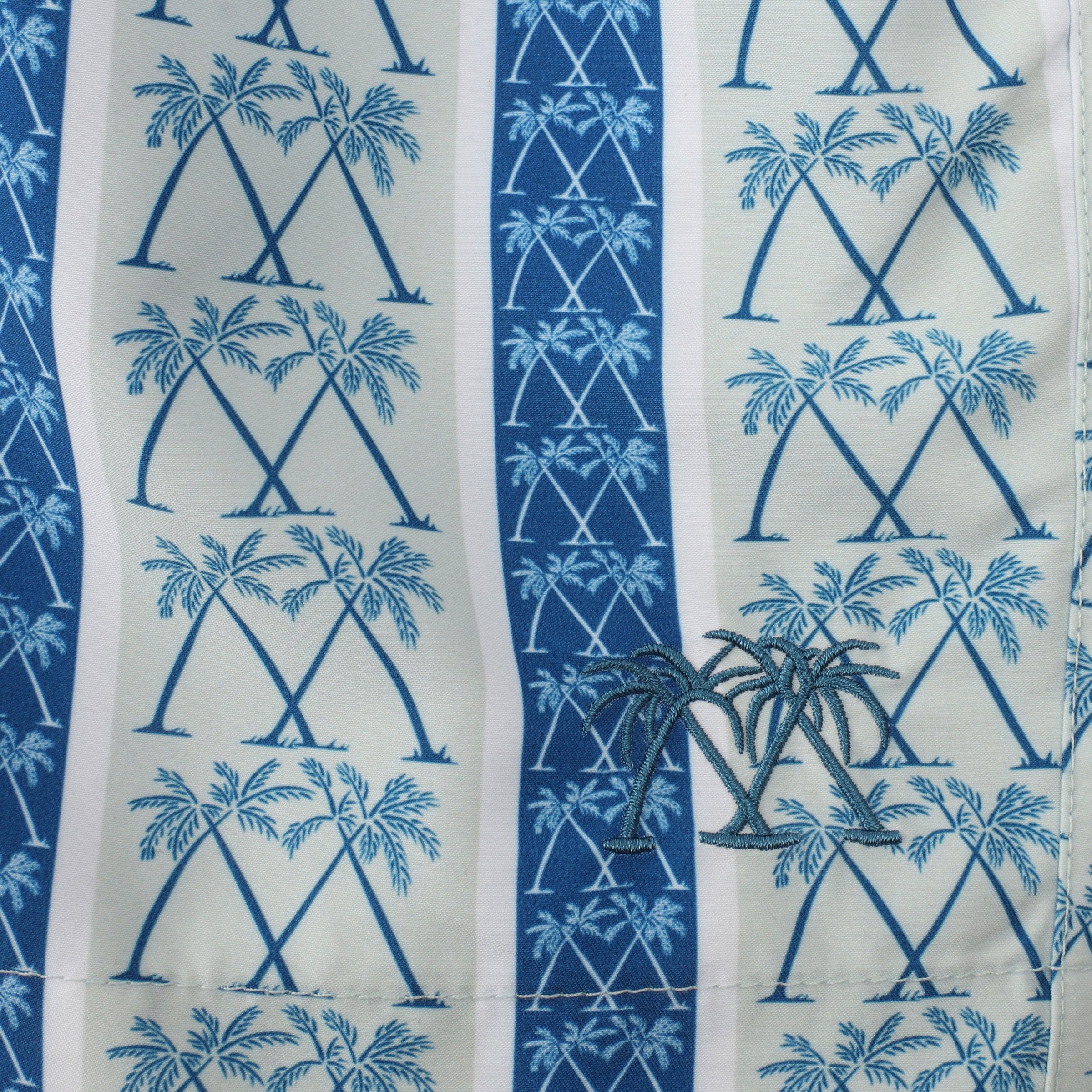 Mens swim trunks : PALM STRIPE - NAVY, detail