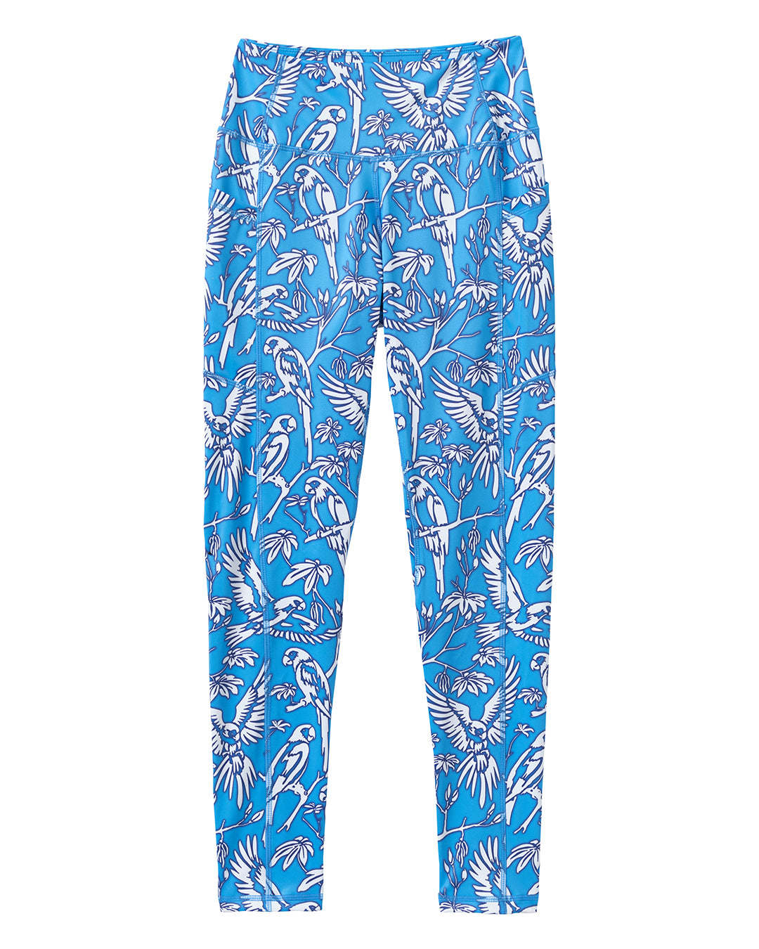 Parrot Blue leggings activewear yoga pilates fitness tropical print Pink House Mustique