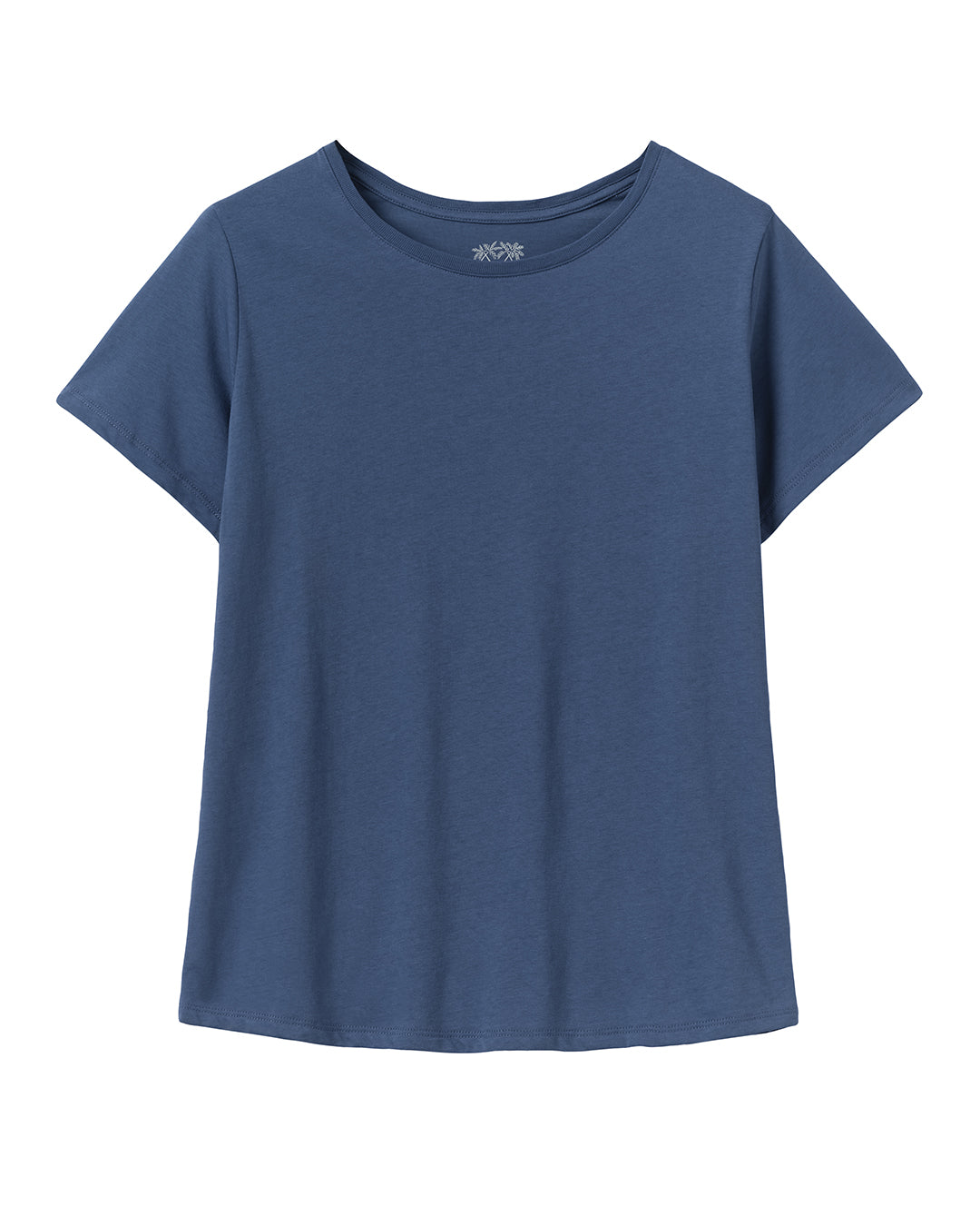 Pink House women’s plain navy T-shirt in soft cotton jersey with relaxed fit and classic crew neckline