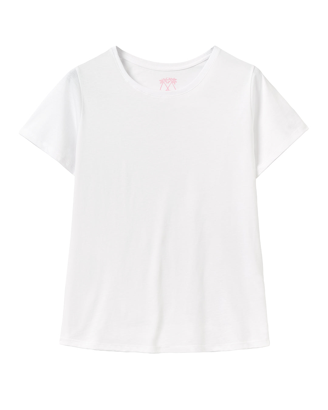 Pink House women’s plain white T-shirt in soft cotton jersey, timeless essential with clean minimalist design