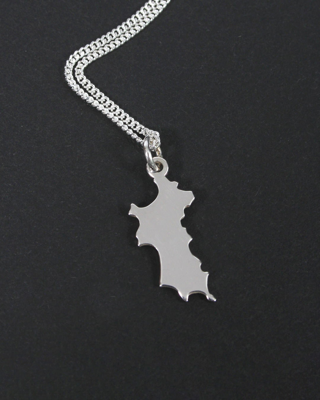 Mini Mustique Island pendant necklace in hallmarked sterling silver, made in England