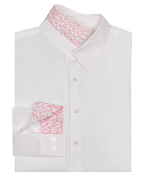 Mens linen shirt in crisp optic white