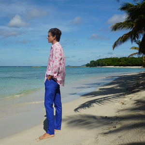 Designer linen trousers for Men, beach resort style.  