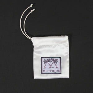 Silver Diamante MINI Mustique Island Pendant delivered in silk jewellery bag