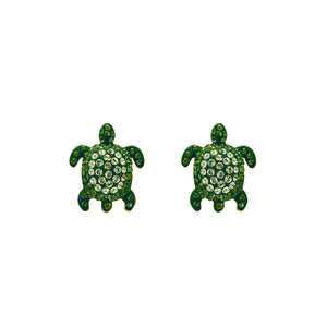 ATELIER SWAROVSKI CUFFLINKS: MUSTIQUE SEA LIFE TURTLE - GREEN designed by Catherine Prevost in collaboration with Atelier Swarovski is in aid of the St. Vincent & the Grenadines Environment Fund