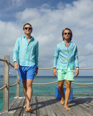 Beautiful designer linen holiday shirts by Lotty B Mustique