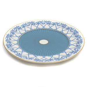 Fine Bone China decorative charger plate in Palms blue tableware design by Lotty B