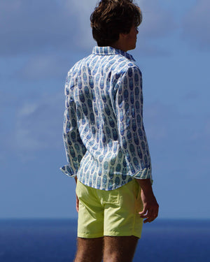 Mens Linen Shirt: RIVA - BLUE