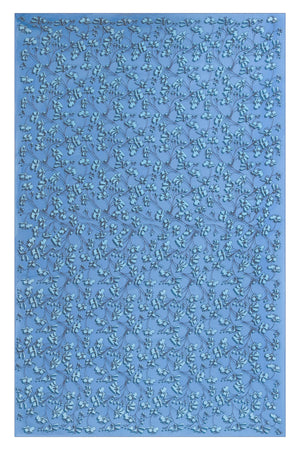 Lotty B Sarong / Scarf in Silk Chiffon: FLAMBOYANT FLOWER - BLUE designer Lotty B Mustique