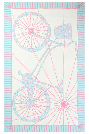Lotty B Sarong in Silk Chiffon: BICYCLE - PINK