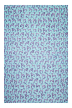 Pure silk chiffon sarong scarf in Lurcher blue print by Lotty B Mustique
