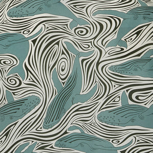 Monochrome whale print detail designed by Lotty B Mustique