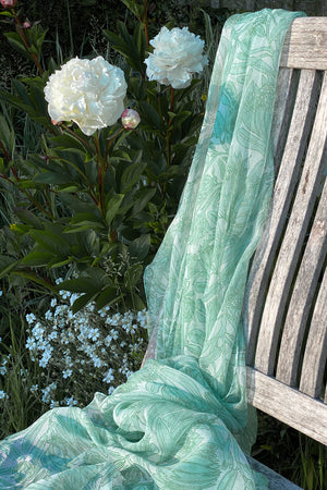 Exquisite chiffon silk scarves by designer Lotty B Mustique