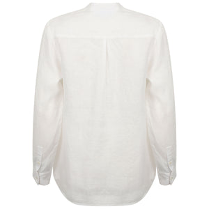 Womens Linen Blouse: CLASSIC WHITE back