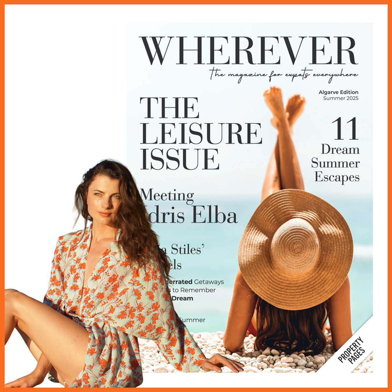 Lotty B's bed to beach robe in Flamboyant Flower print features in Wherever magazine