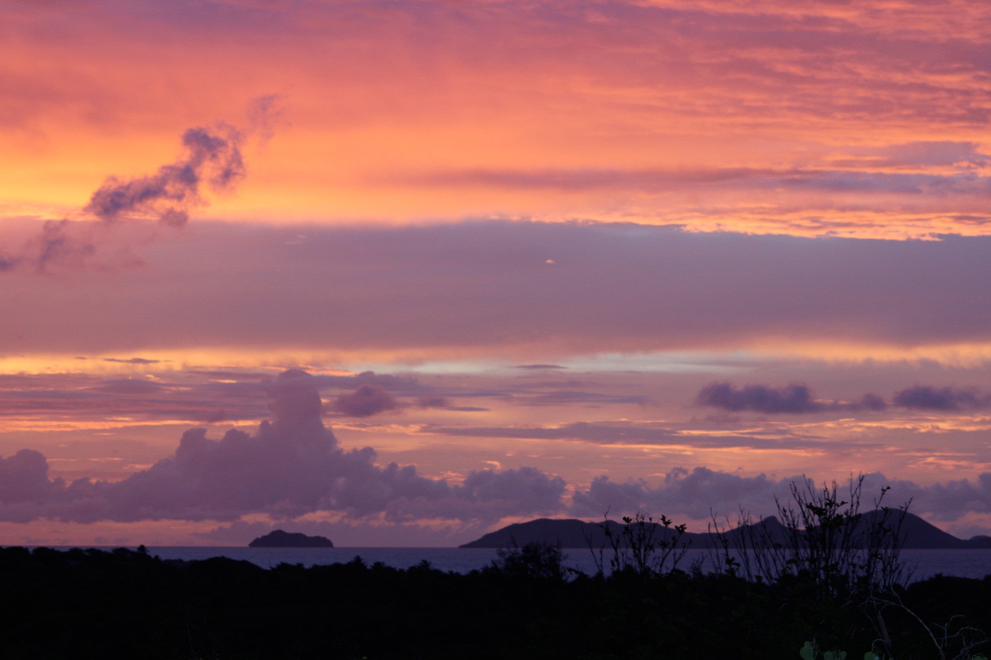 sunset on Mustique