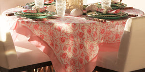 At last we can also adorn the home with Lotty's wonderful prints. Our tablecloths are produced in small runs to an exceptionally high standard on beautiful linen.