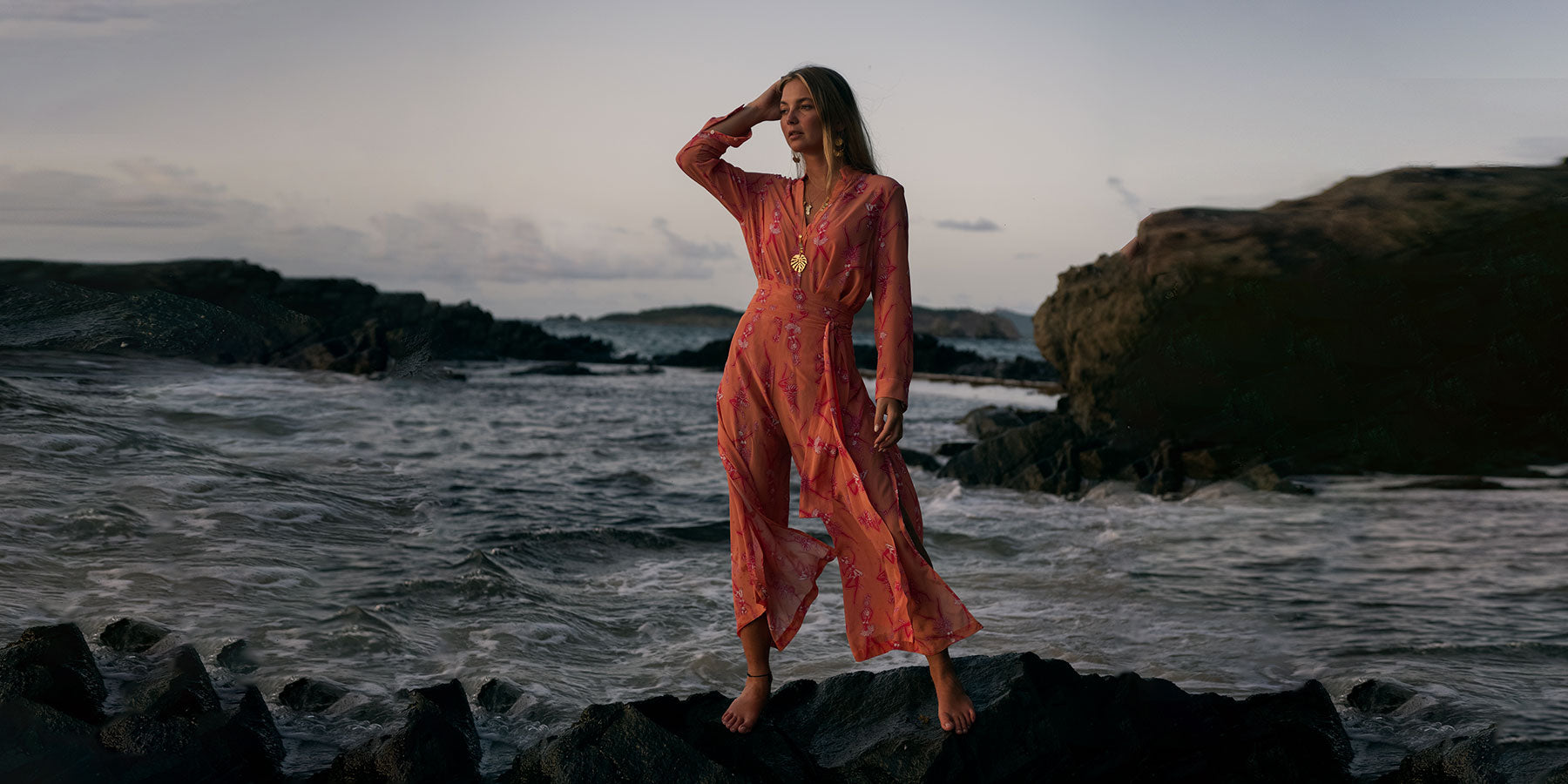 Silk wide leg pants & jumpsuits for super elegant holiday style. Look & feel a million dollars as you stroll down the beach or shimmer at the bar. Luxury Resort Wear designed by Lotty B on Mustique