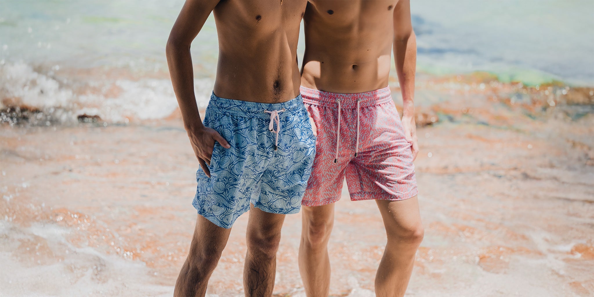 Comfortable and stylish men's swimwear in bold Caribbean prints