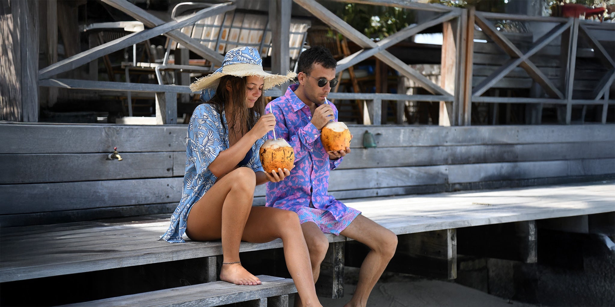 New In - Fine bone china tea service and a new colourway in Palms sage green. Resort 2026 with 3 new prints made in Portugal, Coral Stone, Agave, Iguana. Luxurious silks in Vincy Parrot